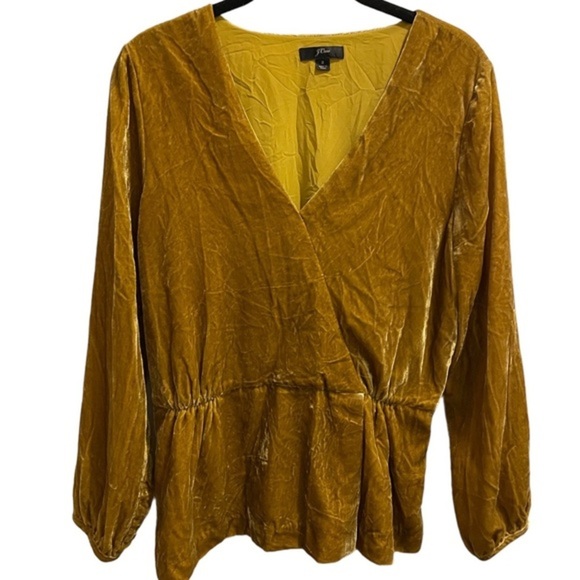 J. Crew Tops - J. Crew Velvet Gold Bronze Blouse Size 8